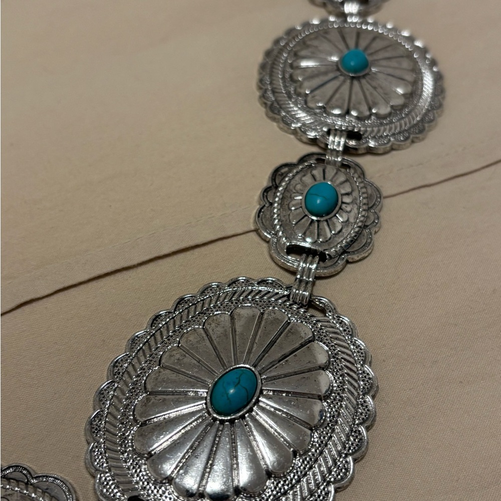 Turquoise Concho Belt - Picture 2 of 4
